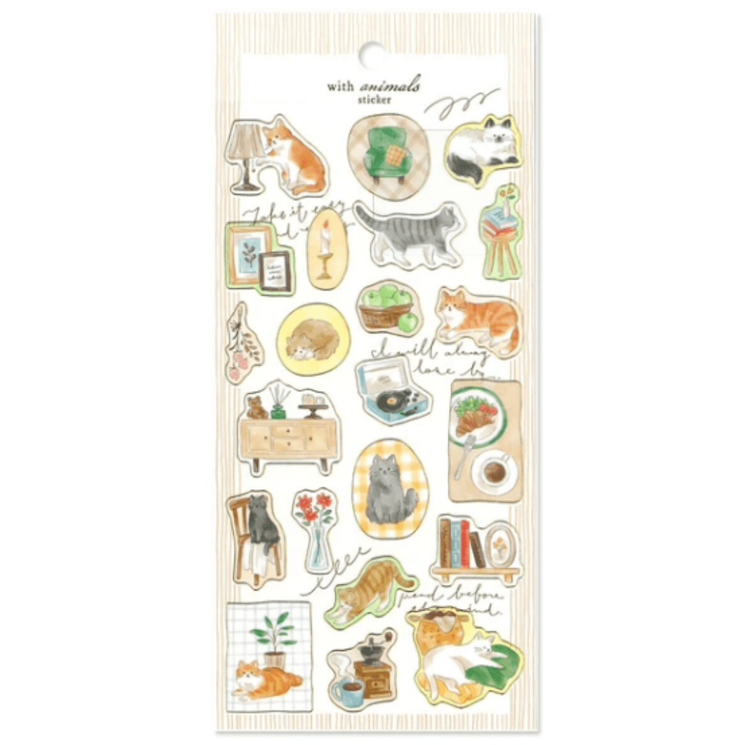 Stickers japonais Mind Wave With Animals | Chats - Mind Wave - millenotes