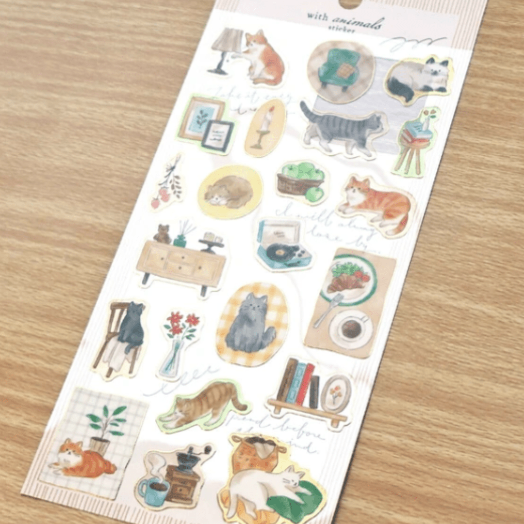 Stickers japonais Mind Wave With Animals | Chats - Mind Wave - millenotes