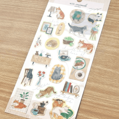 Stickers japonais Mind Wave With Animals | Chats - Mind Wave - millenotes