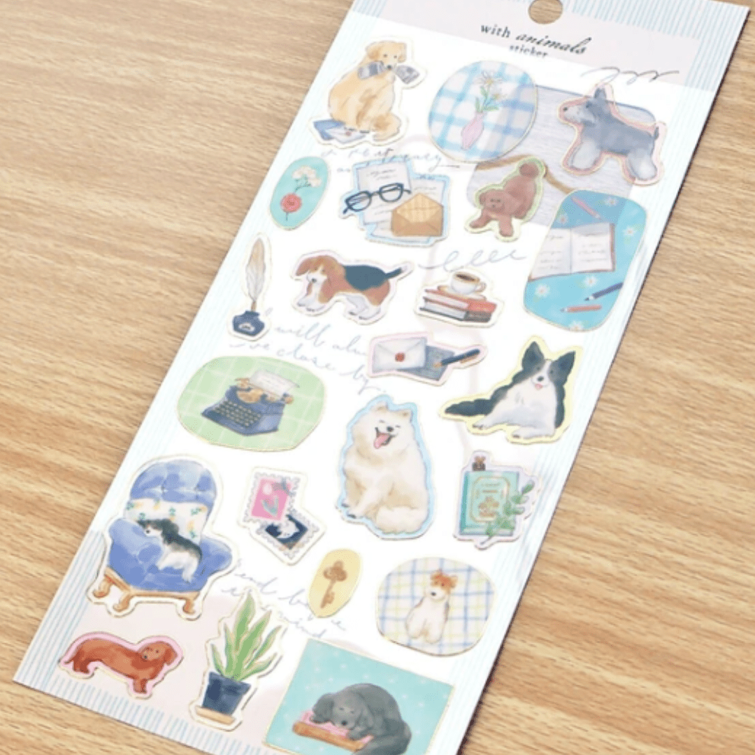 Stickers japonais Mind Wave With Animals | Chiens - Mind Wave - millenotes