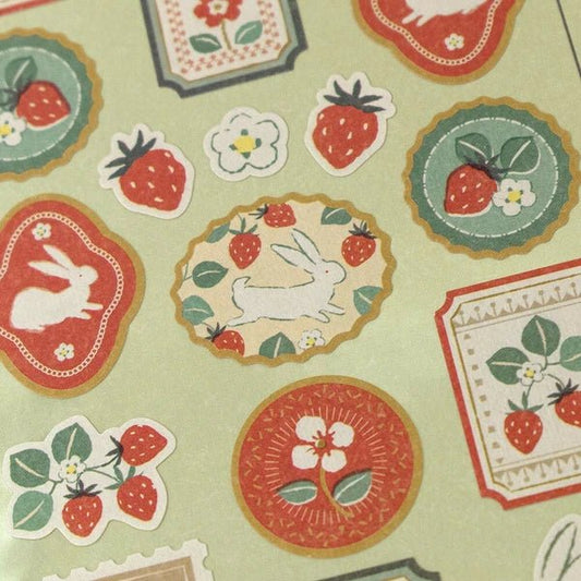 Stickers japonais | WANOWA | Lapin aux Fraises - NB Co Ltd - millenotes