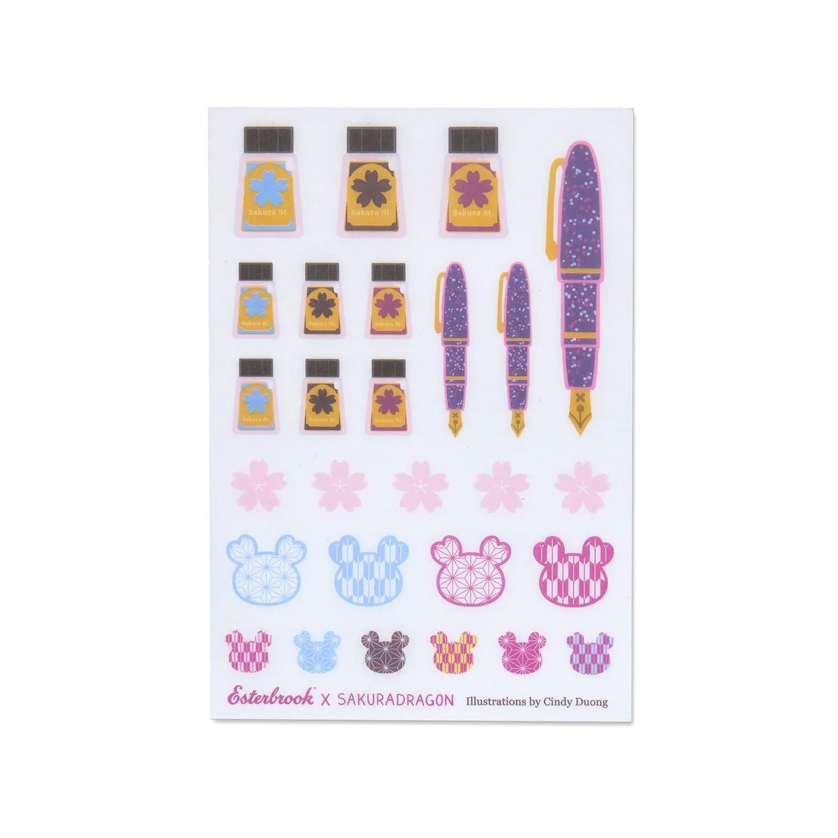 Stickers Washi Esterbrook x SAKURADRAGON | Sakura Street - Esterbrook - millenotes