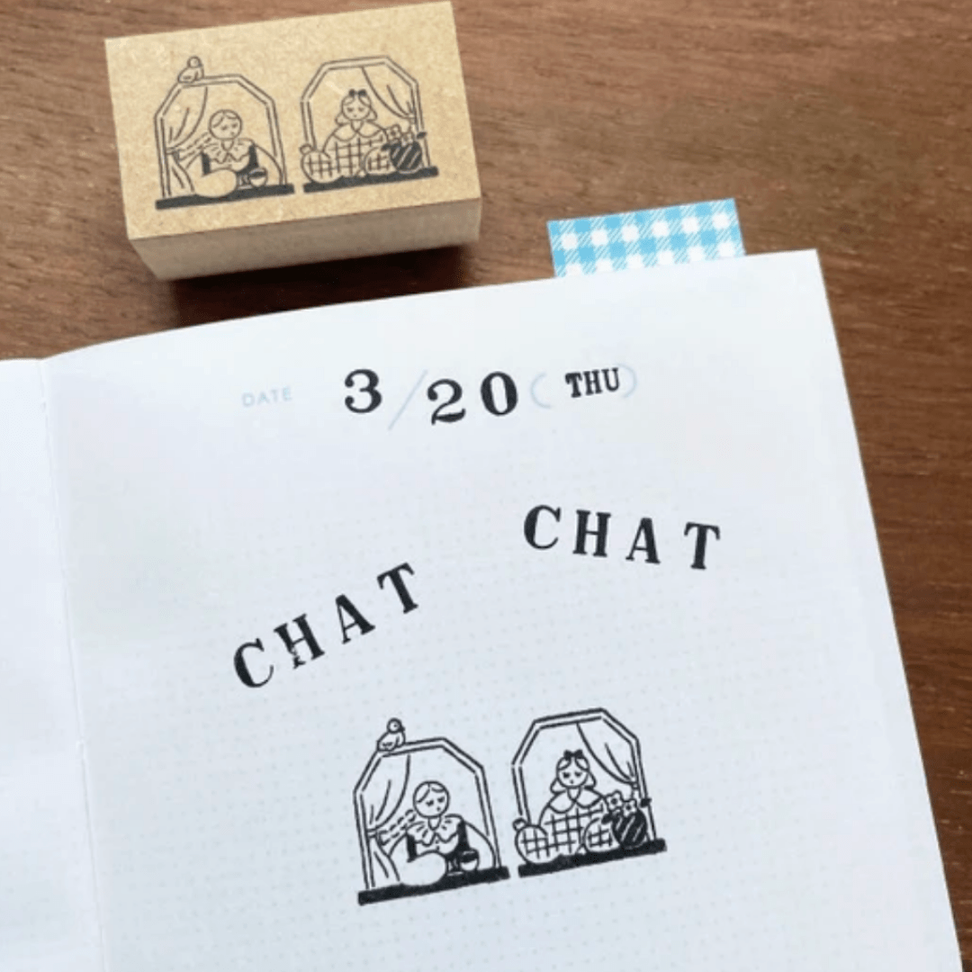 Tampon décoratif | STAMP MARCHÉ | Discussion à la Fenêtre - STAMP MARCHÉ - millenotes