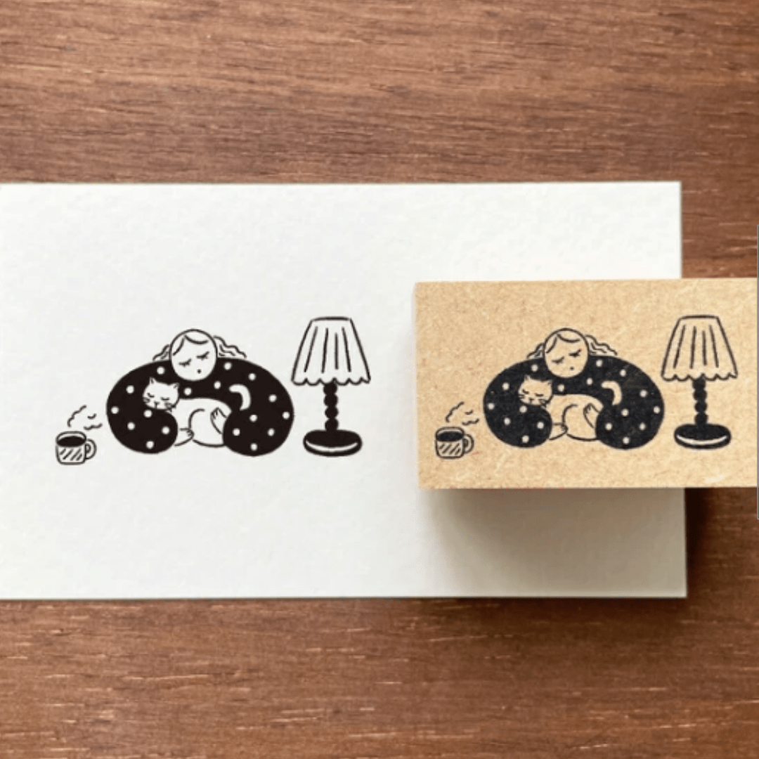 Tampon décoratif | STAMP MARCHÉ | Sieste avec un Chat - STAMP MARCHÉ - millenotes