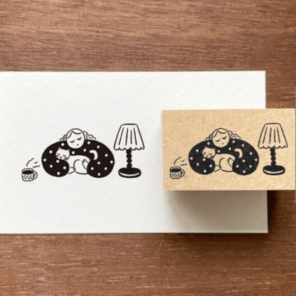Tampon décoratif | STAMP MARCHÉ | Sieste avec un Chat - STAMP MARCHÉ - millenotes