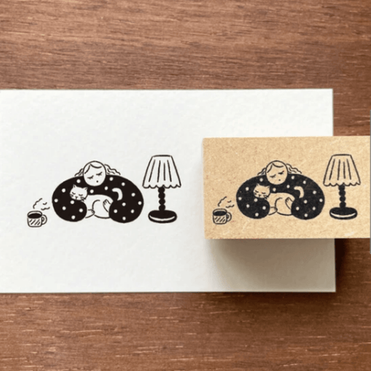 Tampon décoratif | STAMP MARCHÉ | Sieste avec un Chat - STAMP MARCHÉ - millenotes