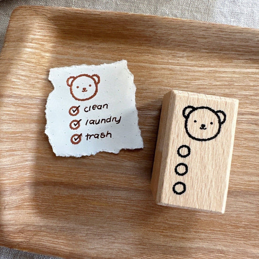Tampon en bois | Bloom Paper Studio | Bear Checklist - Bloom Paper Studio - millenotes