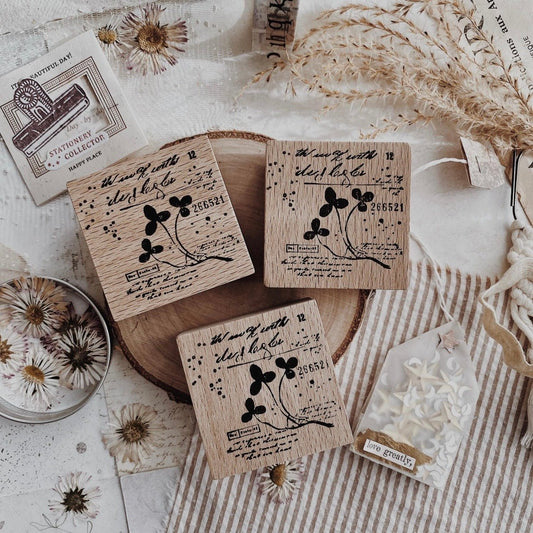 Tampon en bois | Collage de trèfles - albumlovehandmade - millenotes