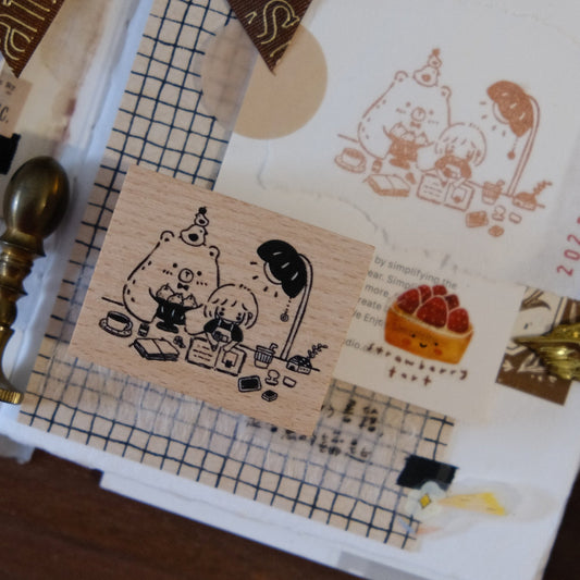 Tampon en bois | Eileen Tai | Bear & Girl - Eileen Tai - Blissful Days - millenotes