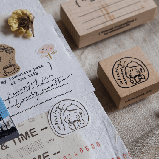Tampon en bois | Eileen Tai | Travel Journaling Mini Girls - Eileen Tai - Journal - millenotes