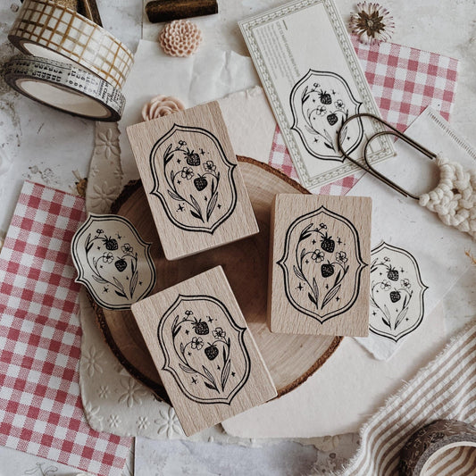 Tampon en bois | Étiquette Fraises - albumlovehandmade - millenotes