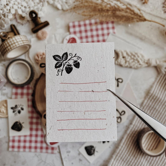 Tampon en bois | Fraises mini - albumlovehandmade - millenotes