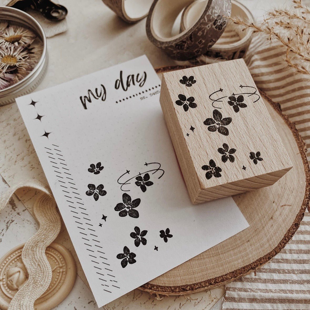 Tampon en bois | Mini fleurs - albumlovehandmade - millenotes