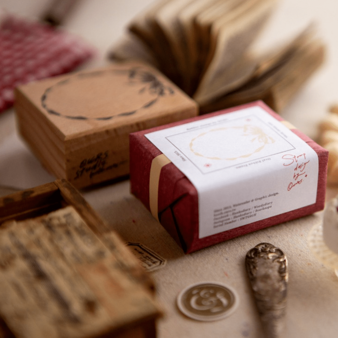 Tampon en bois | OURS Studio | Oval Ribbon Frame - OURS Studio - millenotes