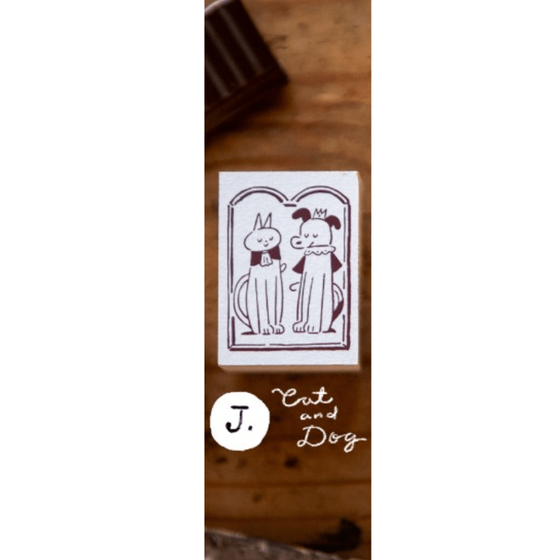 Tampon en bois | OURS Studio | Série The Gift - OURS Studio - J. Cat and dog - millenotes