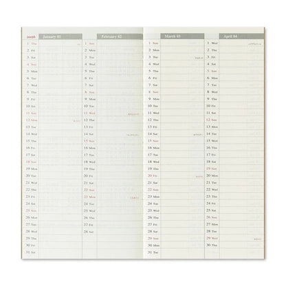 TRAVELER'S NOTEBOOK Agenda 2026 Hebdomadaire+Memo (Regular) - TRAVELER'S COMPANY - millenotes