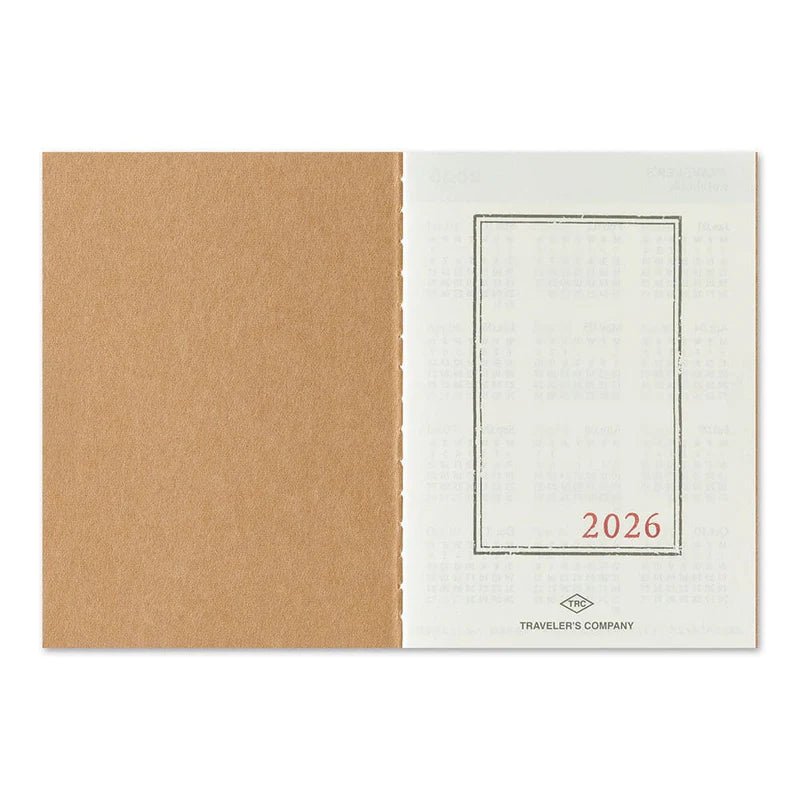 TRAVELER'S NOTEBOOK Agenda 2026 Mensuel (Passeport) - TRAVELER'S COMPANY - millenotes