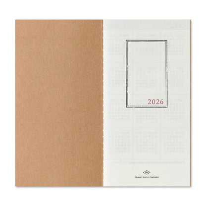TRAVELER'S NOTEBOOK Agenda 2026 Mensuel (Regular) - TRAVELER'S COMPANY - millenotes