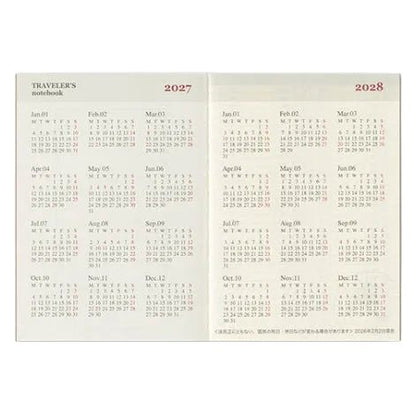 TRAVELER'S NOTEBOOK Agenda 2027 Hebdomadaire (Passeport) - TRAVELER'S COMPANY - millenotes
