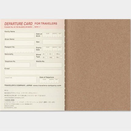 TRAVELER'S NOTEBOOK Agenda 2027 Hebdomadaire (Passeport) - TRAVELER'S COMPANY - millenotes