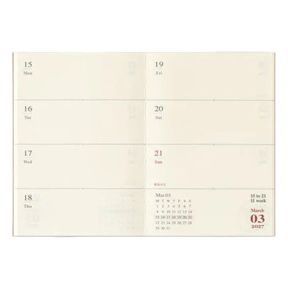 TRAVELER'S NOTEBOOK Agenda 2027 Hebdomadaire (Passeport) - TRAVELER'S COMPANY - millenotes