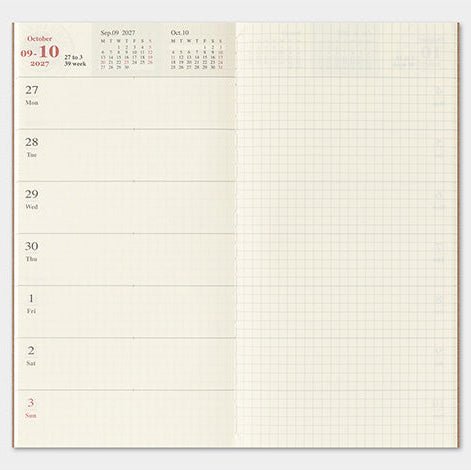 TRAVELER'S NOTEBOOK Agenda 2027 Hebdomadaire+Memo (Regular) - TRAVELER'S COMPANY - millenotes