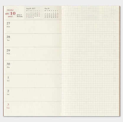 TRAVELER'S NOTEBOOK Agenda 2027 Hebdomadaire+Memo (Regular) - TRAVELER'S COMPANY - millenotes