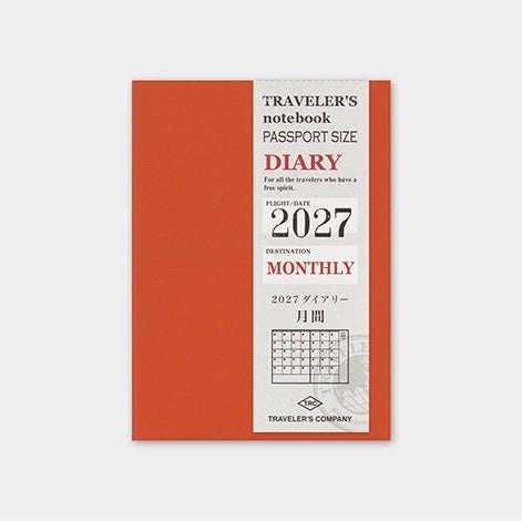 TRAVELER'S NOTEBOOK Agenda 2027 Mensuel (Passeport) - TRAVELER'S COMPANY - millenotes