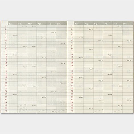 TRAVELER'S NOTEBOOK Agenda 2027 Mensuel (Passeport) - TRAVELER'S COMPANY - millenotes