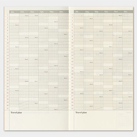 TRAVELER'S NOTEBOOK Agenda 2027 Mensuel (Regular) - TRAVELER'S COMPANY - millenotes