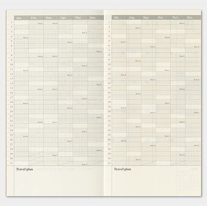 TRAVELER'S NOTEBOOK Agenda 2027 Mensuel (Regular) - TRAVELER'S COMPANY - millenotes
