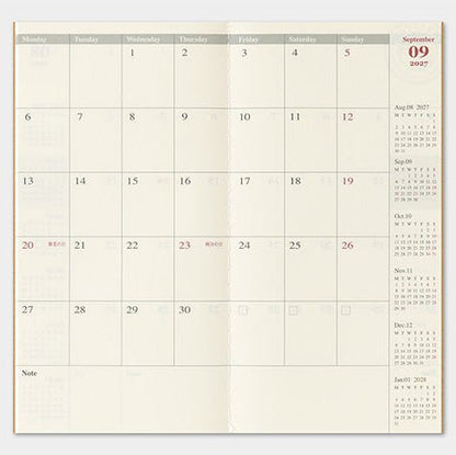 TRAVELER'S NOTEBOOK Agenda 2027 Mensuel (Regular) - TRAVELER'S COMPANY - millenotes