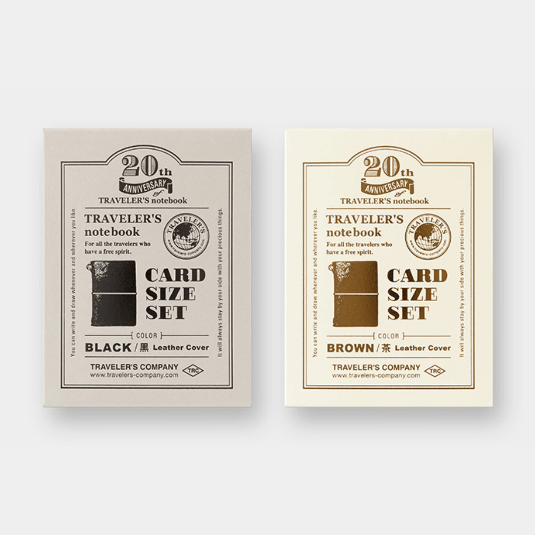 TRAVELER’S Notebook Card Size 20th Anniversary Set | Marron - TRAVELER'S COMPANY - millenotes