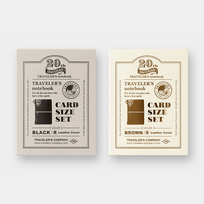 TRAVELER’S Notebook Card Size 20th Anniversary Set | Marron - TRAVELER'S COMPANY - millenotes