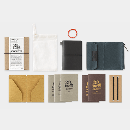 TRAVELER’S Notebook Card Size 20th Anniversary Set | Noir - TRAVELER'S COMPANY - millenotes
