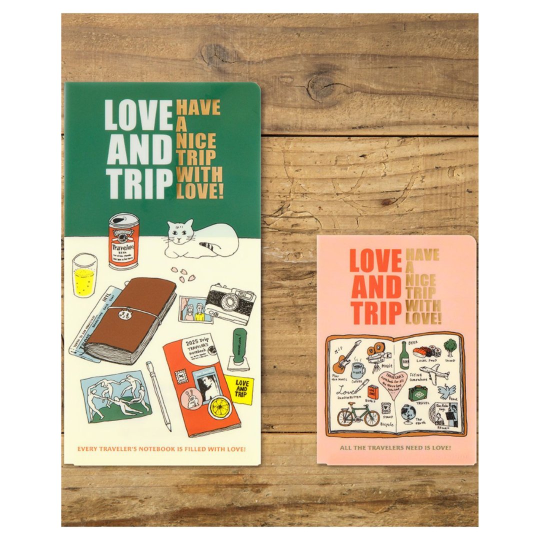 TRAVELER'S NOTEBOOK | CLEAR FOLDER 2025 LOVE and TRIP (Passeport) - TRAVELER'S COMPANY - millenotes