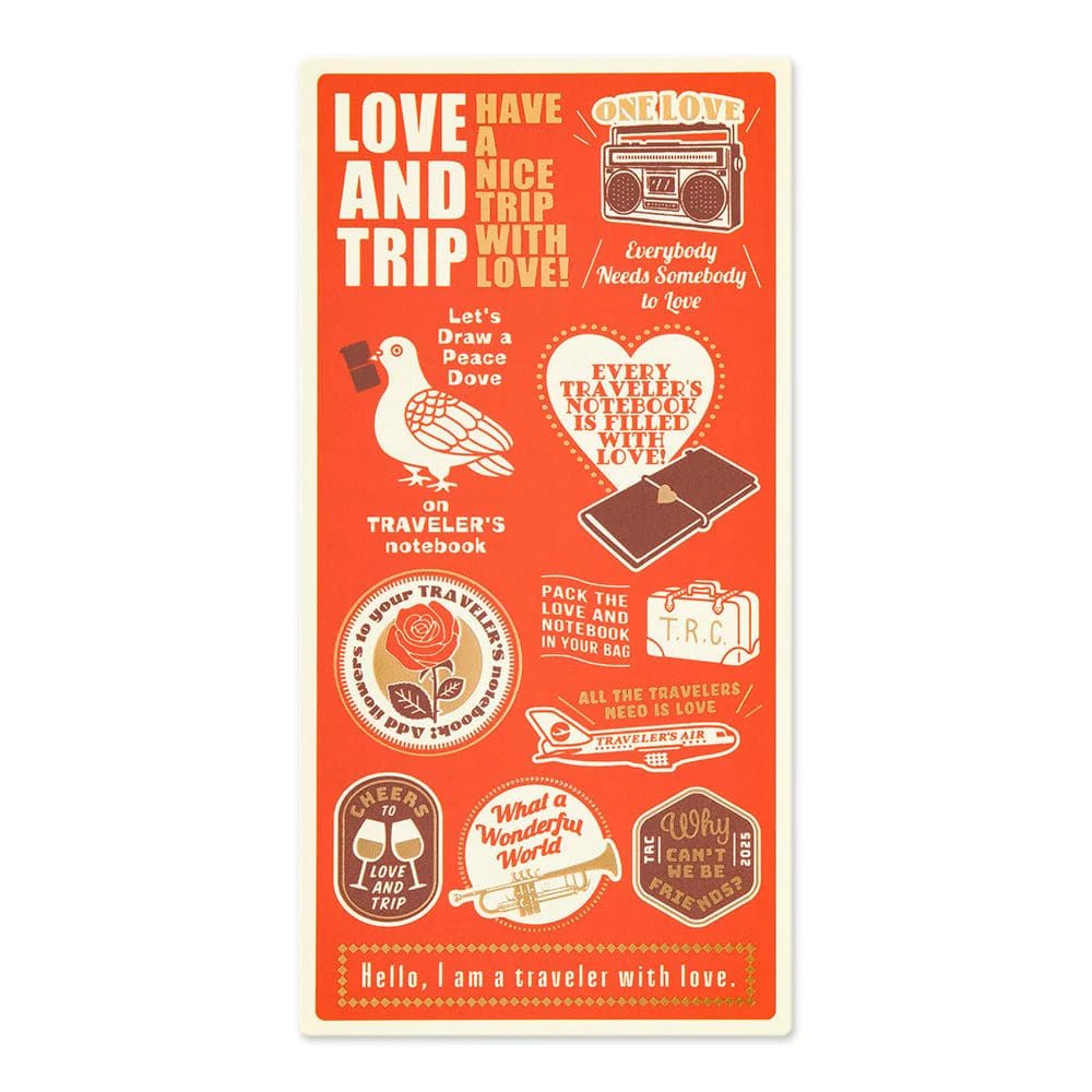 TRAVELER'S NOTEBOOK | Feuille plastique 2025 LOVE and TRIP (Regular) - TRAVELER'S COMPANY - millenotes