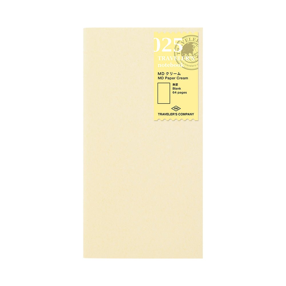 TRAVELER'S NOTEBOOK Recharge 025 Papier MD Crème (Classique) - TRAVELER'S COMPANY - millenotes