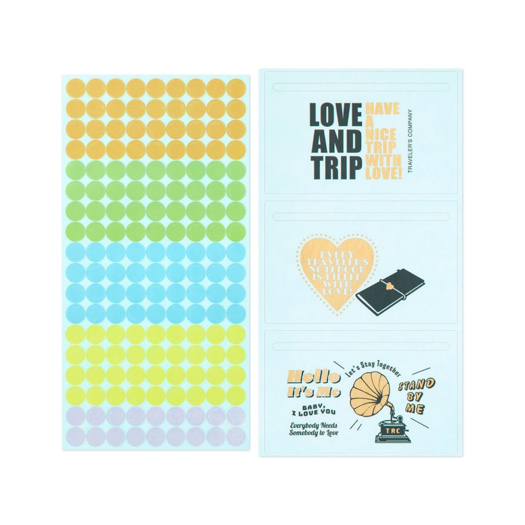 TRAVELER'S NOTEBOOK | Set de stickers 2025 LOVE and TRIP - TRAVELER'S COMPANY - millenotes