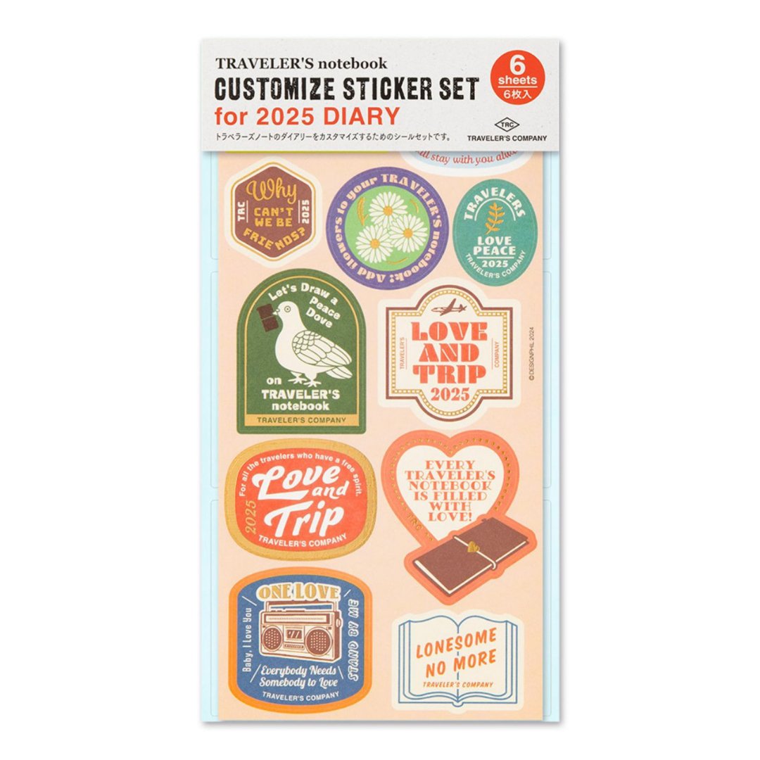 TRAVELER'S NOTEBOOK | Set de stickers 2025 LOVE and TRIP - TRAVELER'S COMPANY - millenotes