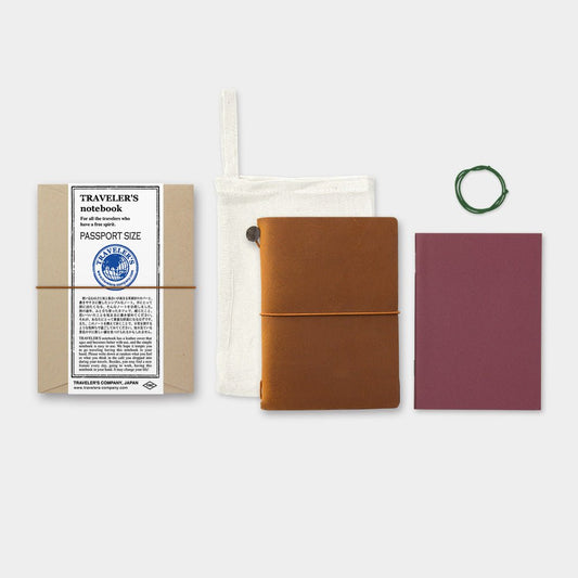 TRAVELER'S NOTEBOOK STARTER KIT Camel (Passeport) - TRAVELER'S COMPANY - millenotes