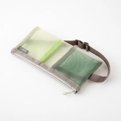 Trousse en maille avec bande élastique pour carnet B6-A5 | MIDORI | Vert - Midori - millenotes