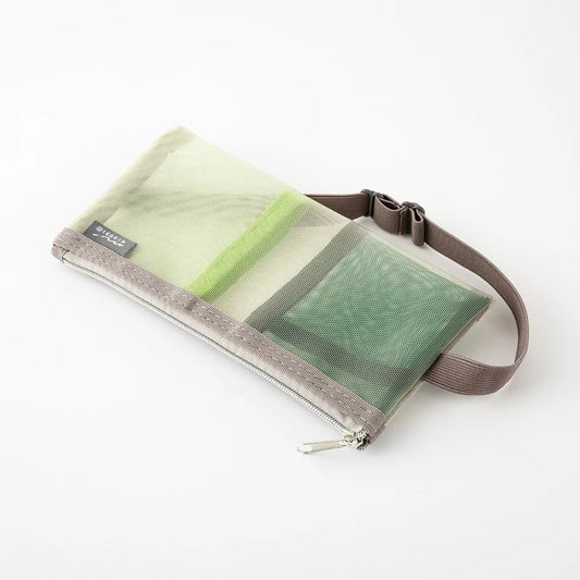 Trousse en maille avec bande élastique pour carnet B6-A5 | MIDORI | Vert - Midori - millenotes
