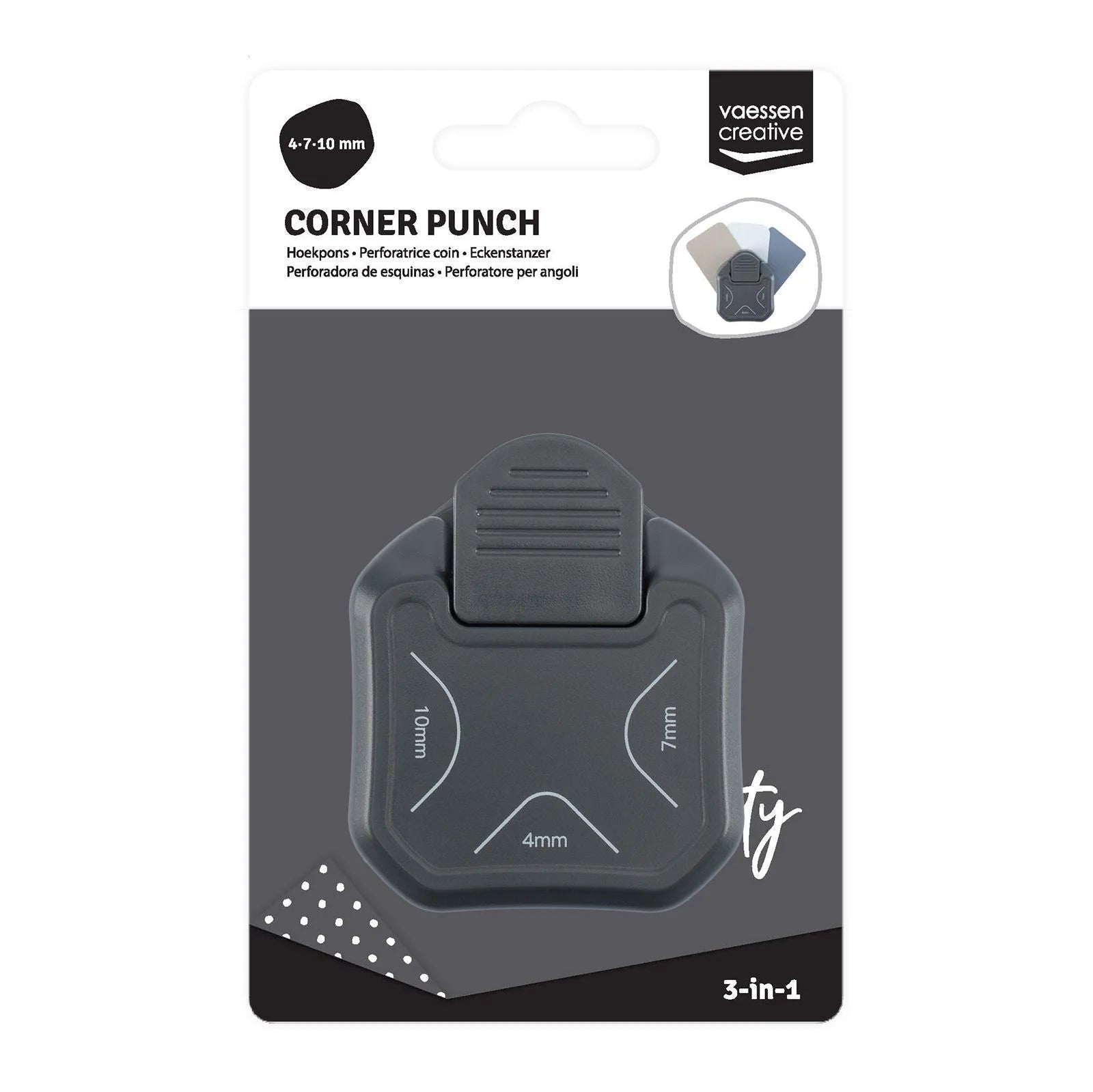 Vaessen Creative | Perforatrice d’angle 3 - en - 1 | 4 - 7 - 10 mm - Vaessen Creative - Graphite - millenotes