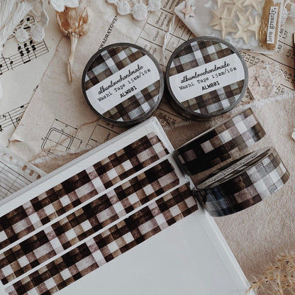 Washi masking tape | Carreaux Marron - albumlovehandmade - millenotes