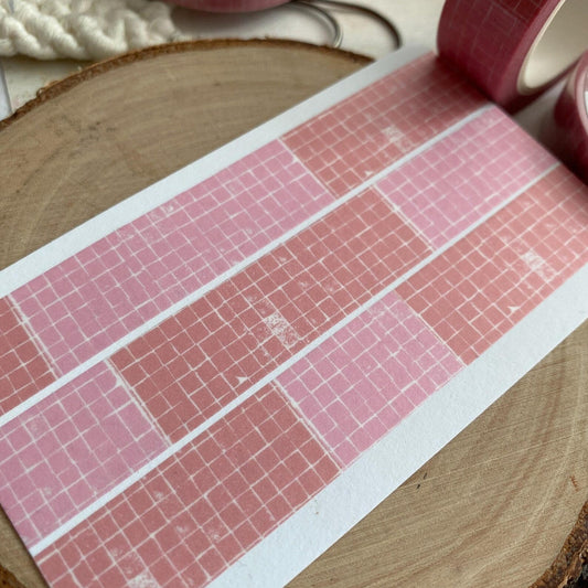 Washi masking tape | Carreaux roses - albumlovehandmade - millenotes