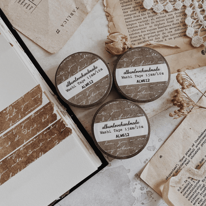 Washi masking tape | Écriture brune - AlbumHandMadeLove - millenotes