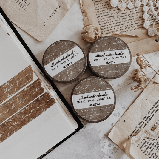 Washi masking tape | Écriture brune - AlbumHandMadeLove - millenotes