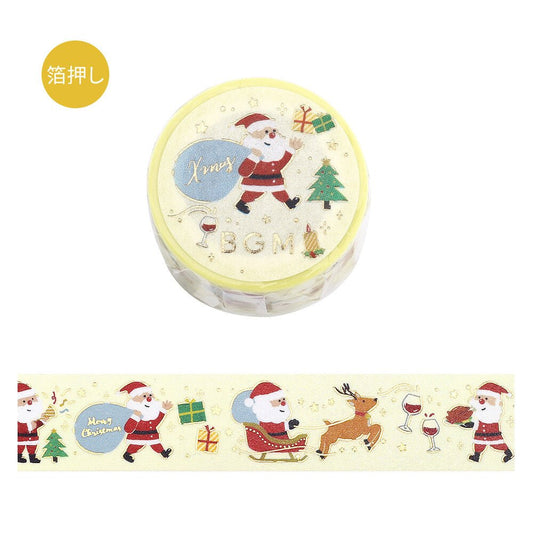 Washi Masking Tape Japonais BGM | Xmas | Santa's coming - BGM - millenotes