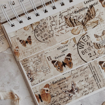 Washi masking tape | Papillons rétro - albumlovehandmade - 5 m - rouleau complet - millenotes